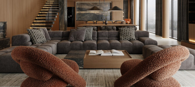 «Bentley House». Вітальня, кухня/їдальня в стилі мінімалізм